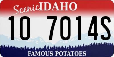 ID license plate 1O7014S