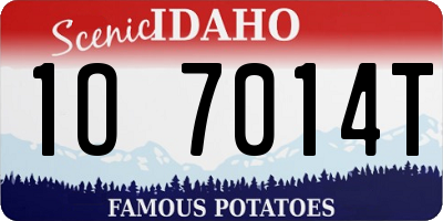 ID license plate 1O7014T