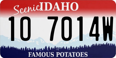ID license plate 1O7014W