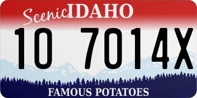 ID license plate 1O7014X