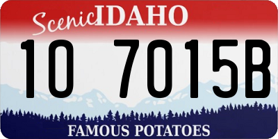 ID license plate 1O7015B