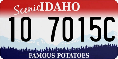 ID license plate 1O7015C
