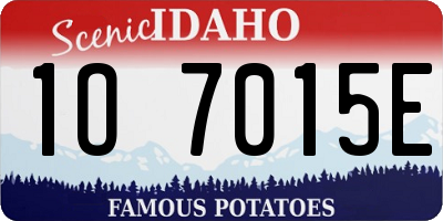ID license plate 1O7015E