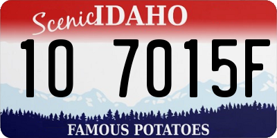 ID license plate 1O7015F