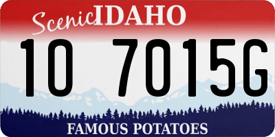 ID license plate 1O7015G