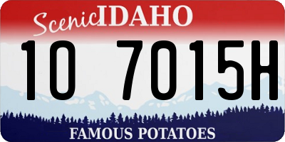 ID license plate 1O7015H