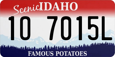 ID license plate 1O7015L