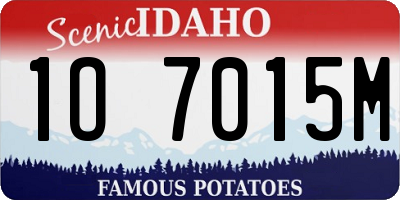 ID license plate 1O7015M