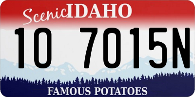 ID license plate 1O7015N