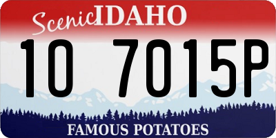 ID license plate 1O7015P