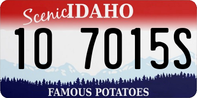 ID license plate 1O7015S
