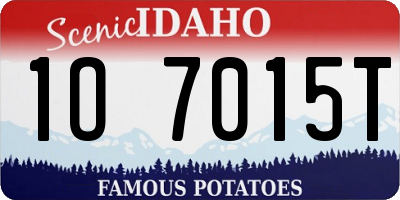 ID license plate 1O7015T