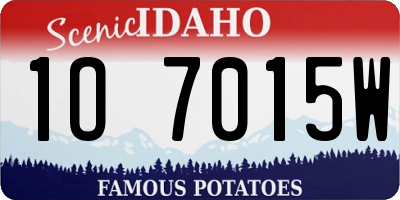 ID license plate 1O7015W