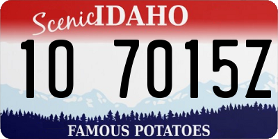 ID license plate 1O7015Z