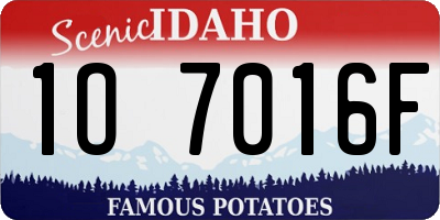 ID license plate 1O7016F