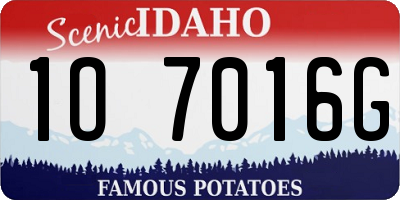 ID license plate 1O7016G