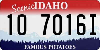 ID license plate 1O7016I