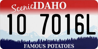 ID license plate 1O7016L