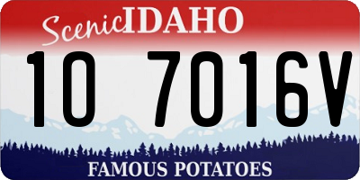ID license plate 1O7016V
