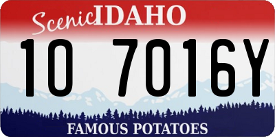 ID license plate 1O7016Y