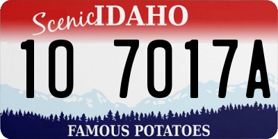 ID license plate 1O7017A