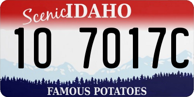 ID license plate 1O7017C