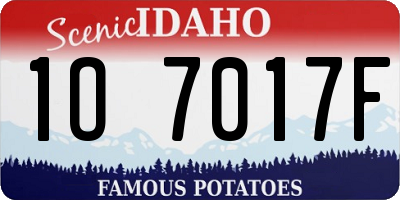 ID license plate 1O7017F