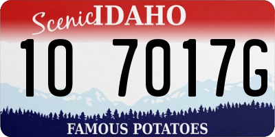ID license plate 1O7017G