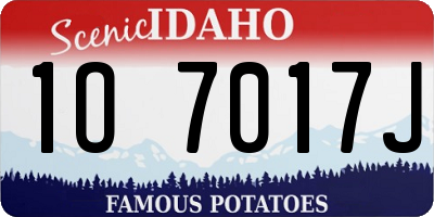 ID license plate 1O7017J