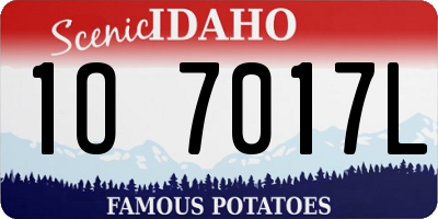 ID license plate 1O7017L