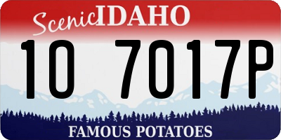 ID license plate 1O7017P