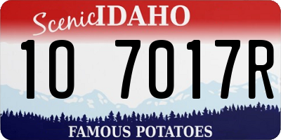 ID license plate 1O7017R
