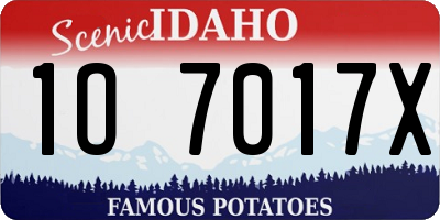 ID license plate 1O7017X