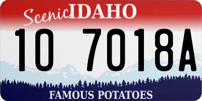 ID license plate 1O7018A
