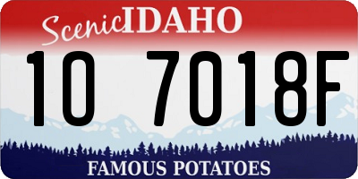 ID license plate 1O7018F