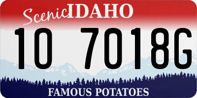 ID license plate 1O7018G