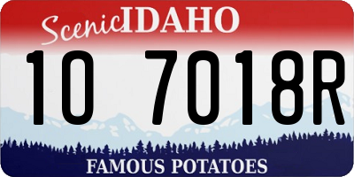 ID license plate 1O7018R