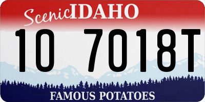 ID license plate 1O7018T