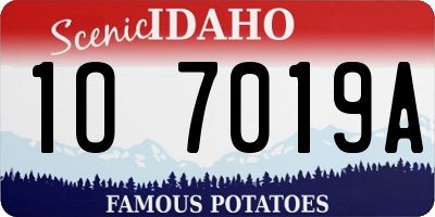 ID license plate 1O7019A