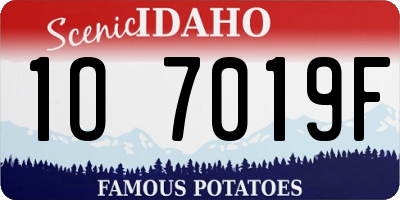ID license plate 1O7019F