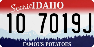 ID license plate 1O7019J
