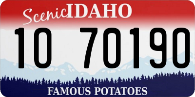 ID license plate 1O7019O