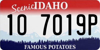 ID license plate 1O7019P