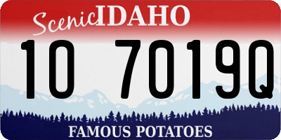 ID license plate 1O7019Q