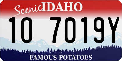 ID license plate 1O7019Y