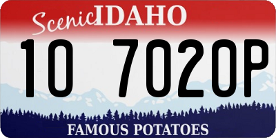 ID license plate 1O7020P