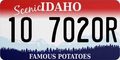 ID license plate 1O7020R
