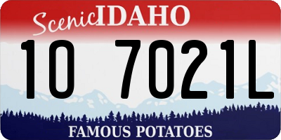 ID license plate 1O7021L
