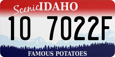 ID license plate 1O7022F