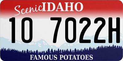 ID license plate 1O7022H